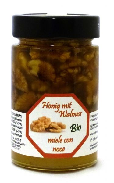 Honig mit ganzen Walnüssen